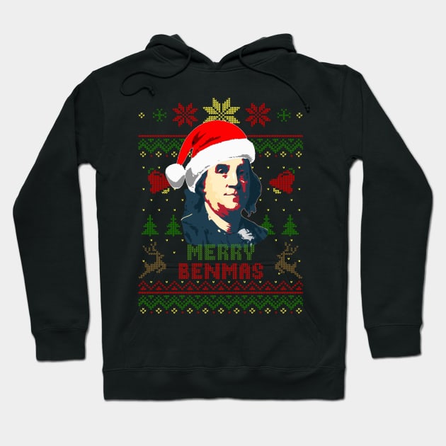 Benjamin Franklin Merry Benmas Hoodie by Nerd_art